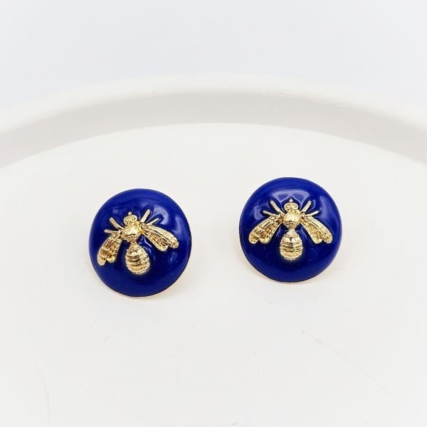 Marka Model Lacivert Mineli Arı Küpe