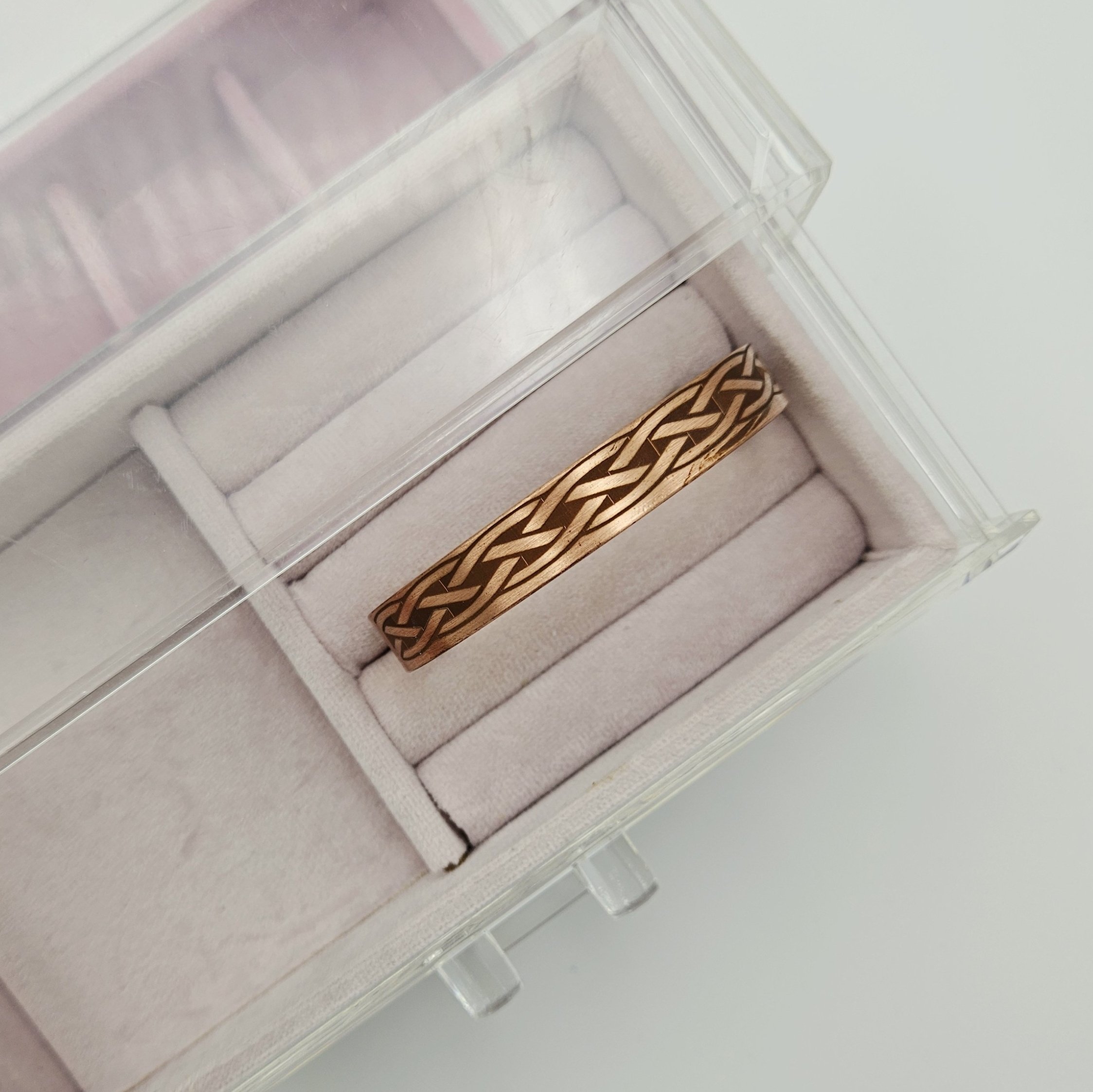 Örgü Desenli Bakır Kelepçe Bileklik