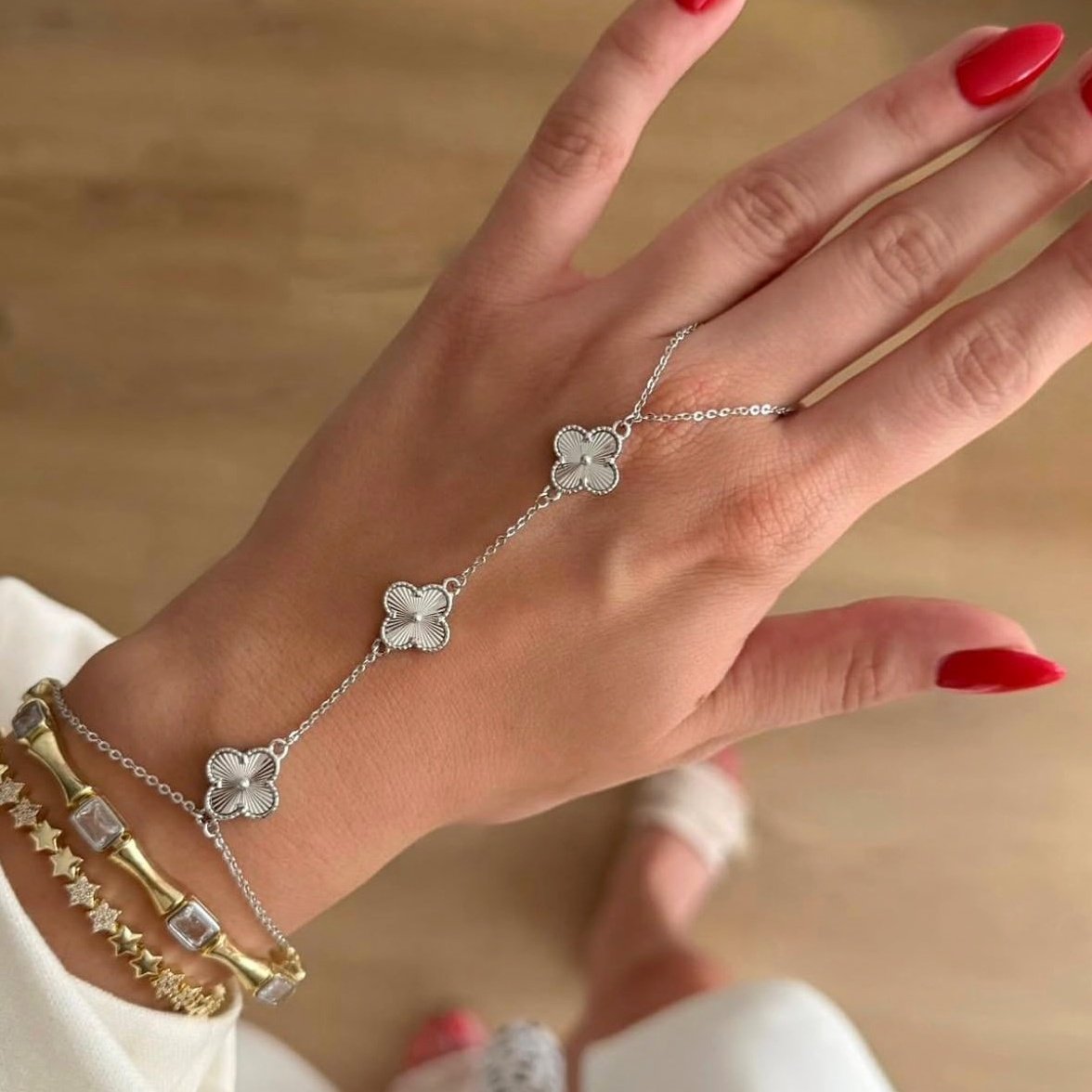 Gümüş Kaplama Yonca Marka Model Silver Şahmeran