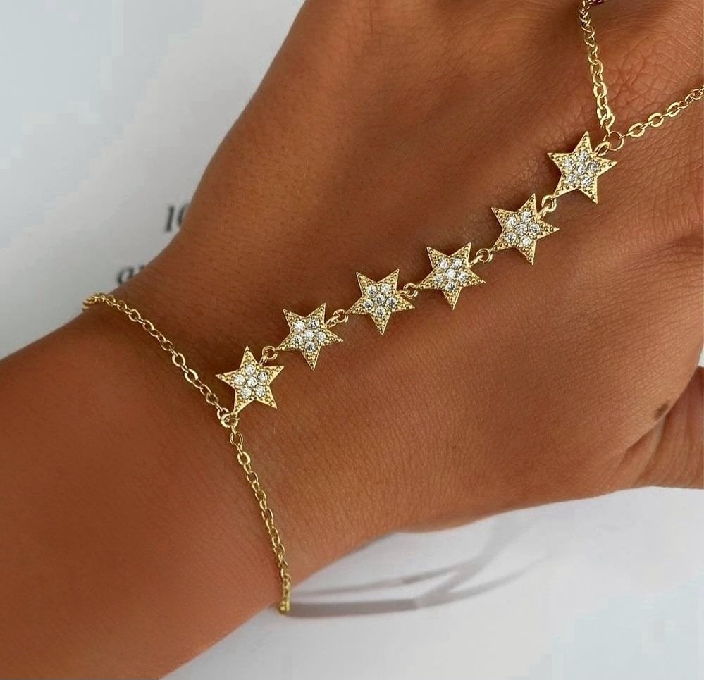 Özel Seri Gold Zirkon Taşlı Yıldız Şahmeran
