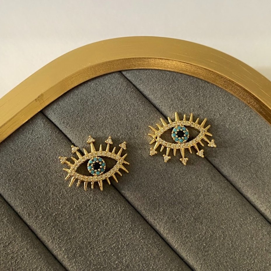 Minimal Zirkon Göz Tasarım Küpe