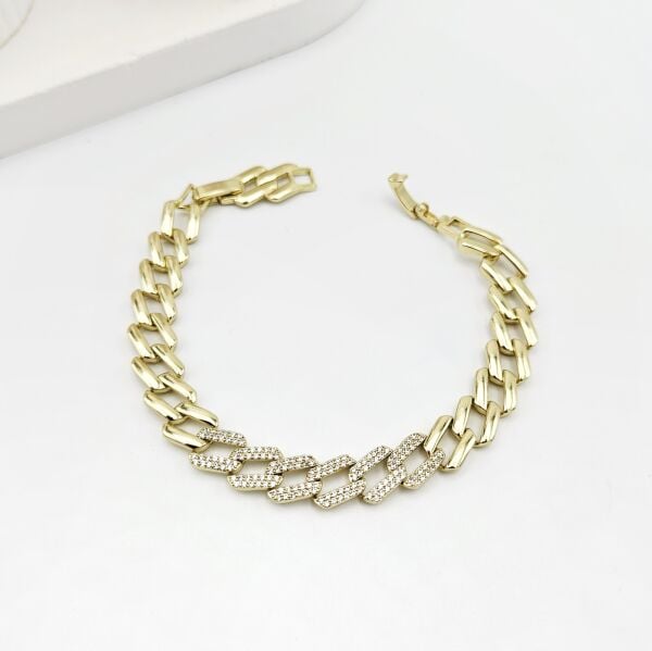 Altın Kaplama 14K Gold Zirkon Taşlı Bileklik