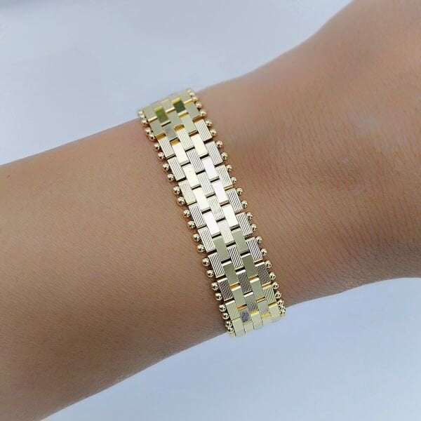 Altın Kaplama 14K Hasır Model Gold Bileklik