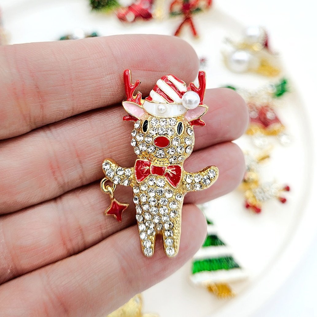 Yıldız Sallantılı Geyik Broş