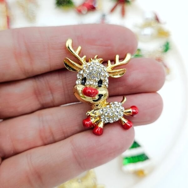 Zirkon Taşlı Yavru Geyik Broş