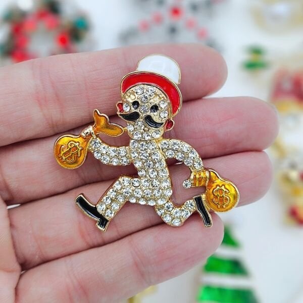 Zirkon Taşlı Hırsız Broş