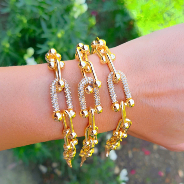 Zirkon Taşlı Tiff Marka Gold Bileklik