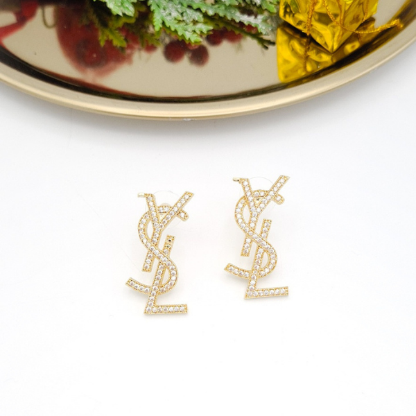 Gold Zirkon Taşlı Ysl Küpe