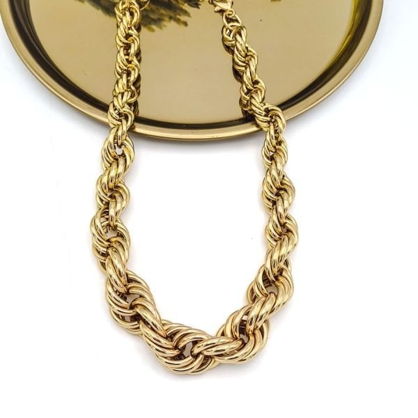 Özel Seri Vintage Kalın Burgu Gold Kolye (50cm)