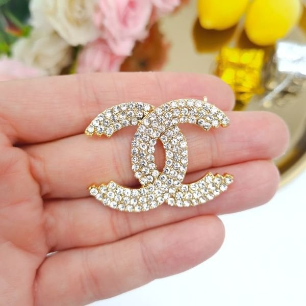 Zirkon Taşlı Marka Gold Broş