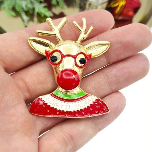 Yeni Yıl Geyik Broş
