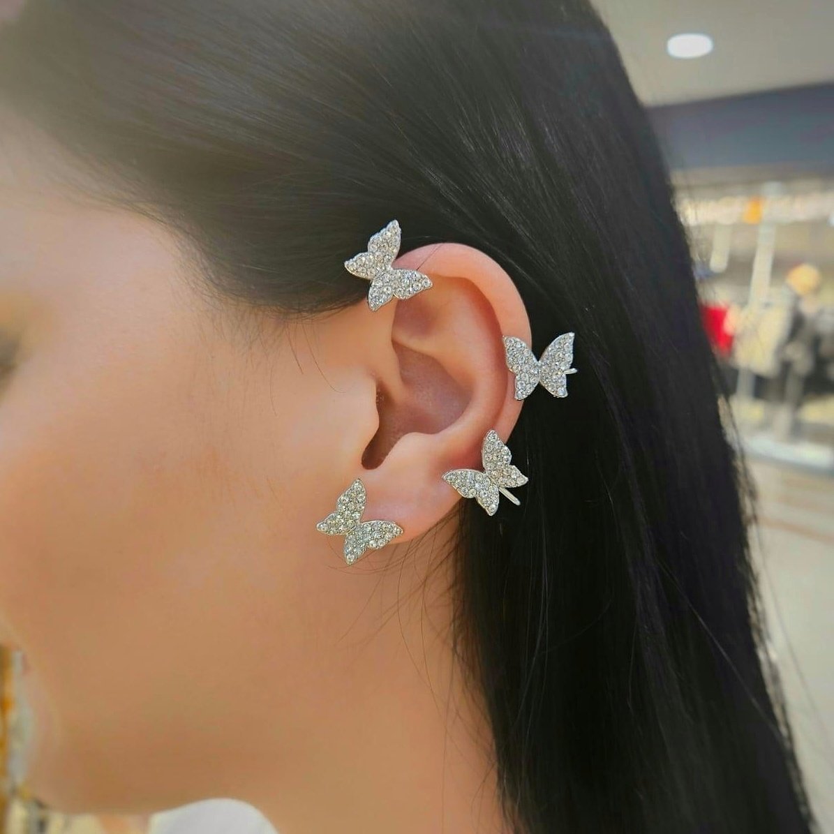 Kelebek Silver Kulak Aksesuarı