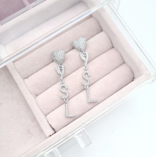 Kalp Ysl Silver Küpe