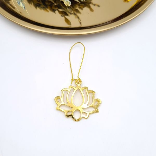 Zeytin Ağacı Ada Lotus Çiceği Küpe (Tekli)