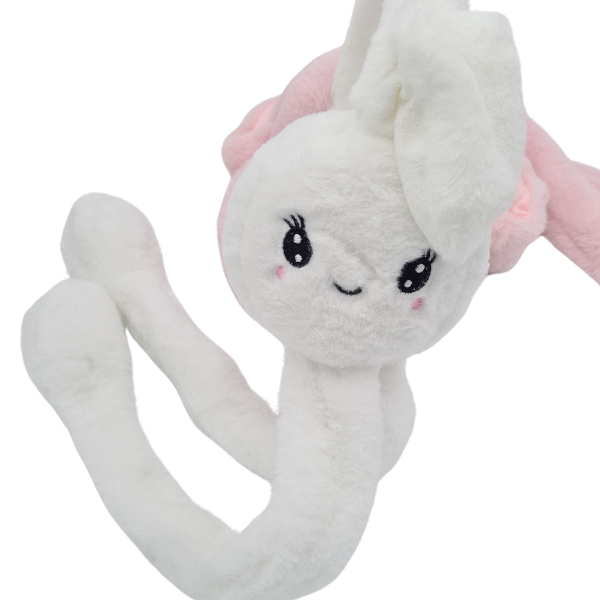 Oynar Kulaklı Hareketli Tavşan Peluş Kulaklık Beyaz
